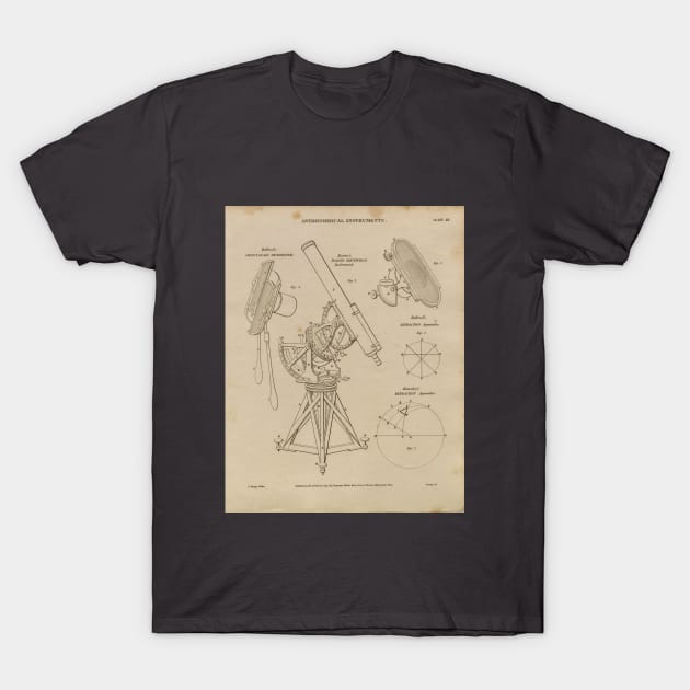 Old Telescope T-Shirt by lady and lord